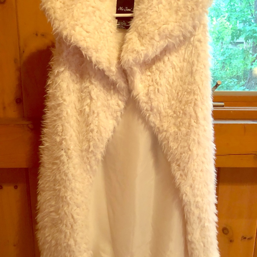Faux fur open front vest